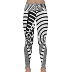 Nine Bar Monochrome Fade Squared Wheel Lightweight Velour Classic Yoga Leggings by WetdryvacsLair