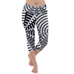 Nine Bar Monochrome Fade Squared Wheel Lightweight Velour Capri Yoga Leggings by WetdryvacsLair