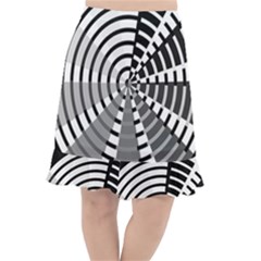 Nine Bar Monochrome Fade Squared Wheel Fishtail Chiffon Skirt by WetdryvacsLair