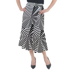 Nine Bar Monochrome Fade Squared Wheel Midi Mermaid Skirt by WetdryvacsLair