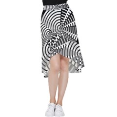 Nine Bar Monochrome Fade Squared Wheel Frill Hi Low Chiffon Skirt by WetdryvacsLair