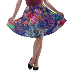 Bandana-mask Fdbm027 A-line Skater Skirt by fatfatiya