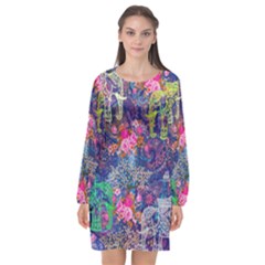 Bandana-mask Fdbm027 Long Sleeve Chiffon Shift Dress  by fatfatiya