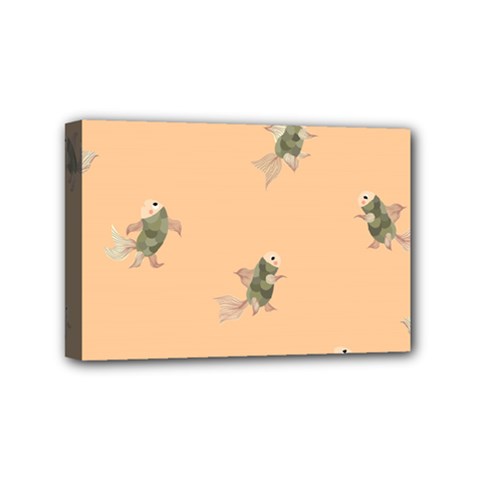 Delicate Decorative Seamless  Pattern With  Fairy Fish On The Peach Background Mini Canvas 6  X 4  (stretched) by EvgeniiaBychkova