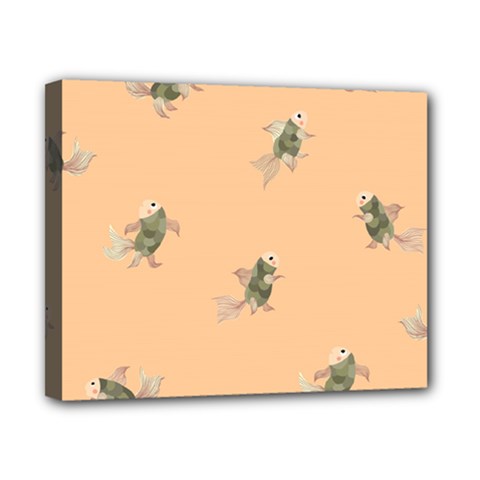 Delicate Decorative Seamless  Pattern With  Fairy Fish On The Peach Background Canvas 10  X 8  (stretched)