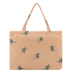 Delicate Decorative Seamless  Pattern With  Fairy Fish On The Peach Background Medium Tote Bag by EvgeniiaBychkova