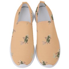 Delicate Decorative Seamless  Pattern With  Fairy Fish On The Peach Background Men s Slip On Sneakers by EvgeniiaBychkova