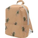 Delicate decorative seamless  pattern with  fairy fish on the peach background Zip Up Backpack View1