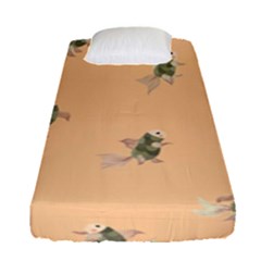 Fairy Fish On  Peach Background Fitted Sheet (single Size)