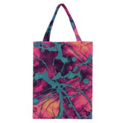 Pink And Turquoise Alcohol Ink Classic Tote Bag by Dazzleway