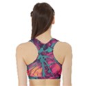 Pink and turquoise alcohol ink Sports Bra with Border View2