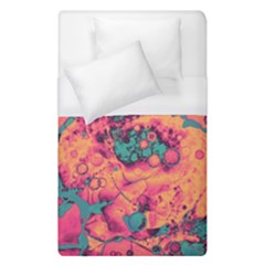 Orange And Turquoise Alcohol Ink  Duvet Cover (single Size) by Dazzleway