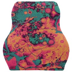 Orange And Turquoise Alcohol Ink  Car Seat Velour Cushion  by Dazzleway