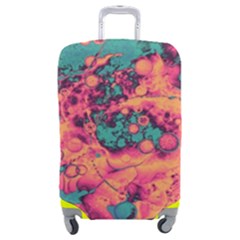 Orange And Turquoise Alcohol Ink  Luggage Cover (medium) by Dazzleway