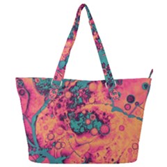 Orange And Turquoise Alcohol Ink  Full Print Shoulder Bag by Dazzleway