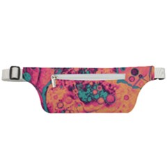 Orange And Turquoise Alcohol Ink  Active Waist Bag