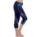 Blue and purple stripes Capri Yoga Leggings View3