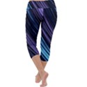 Blue and purple stripes Capri Yoga Leggings View4