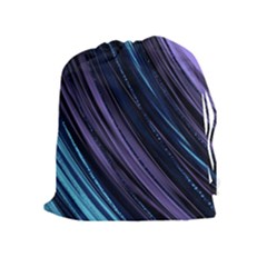 Blue And Purple Stripes Drawstring Pouch (xl) by Dazzleway