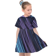 Blue And Purple Stripes Kids  Sailor Dress by Dazzleway