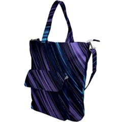 Blue And Purple Stripes Shoulder Tote Bag by Dazzleway