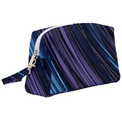 Blue And Purple Stripes Wristlet Pouch Bag (large)