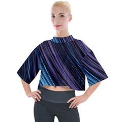 Blue And Purple Stripes Mock Neck Tee by Dazzleway