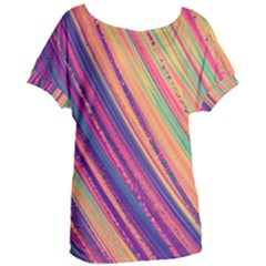 Colorful Stripes Women s Oversized Tee by Dazzleway