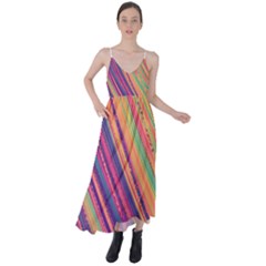 Colorful Stripes Tie Back Maxi Dress by Dazzleway