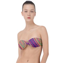 Colorful Stripes Classic Bandeau Bikini Top  by Dazzleway