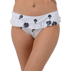 Aviator Helmet Motif Print Pattern Frill Bikini Bottom