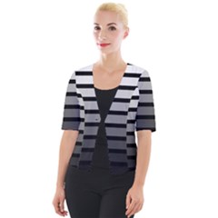 9 Bar Monochrome Fade Cropped Button Cardigan by WetdryvacsLair