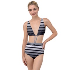 9 Bar Monochrome Fade Tied Up Two Piece Swimsuit by WetdryvacsLair