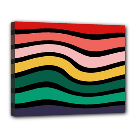 Nine 9 Bar Rainbow Sea Sickness Canvas 14  X 11  (stretched) by WetdryvacsLair