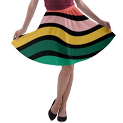 Nine 9 Bar Rainbow Sea Sickness A-line Skater Skirt by WetdryvacsLair