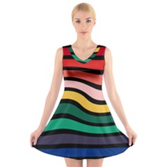 Nine 9 Bar Rainbow Sea Sickness V-neck Sleeveless Dress by WetdryvacsLair