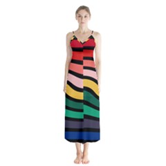 Nine 9 Bar Rainbow Sea Sickness Button Up Chiffon Maxi Dress by WetdryvacsLair