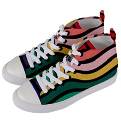 Nine 9 Bar Rainbow Sea Sickness Women s Mid-top Canvas Sneakers by WetdryvacsLair