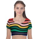 Nine 9 Bar Rainbow Sea Sickness Velvet Short Sleeve Crop Top  View1