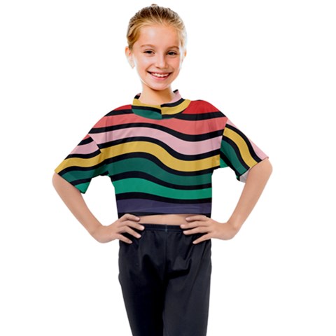 Nine 9 Bar Rainbow Sea Sickness Kids Mock Neck Tee by WetdryvacsLair