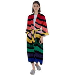 Nine 9 Bar Rainbow Sea Sickness Maxi Satin Kimono by WetdryvacsLair