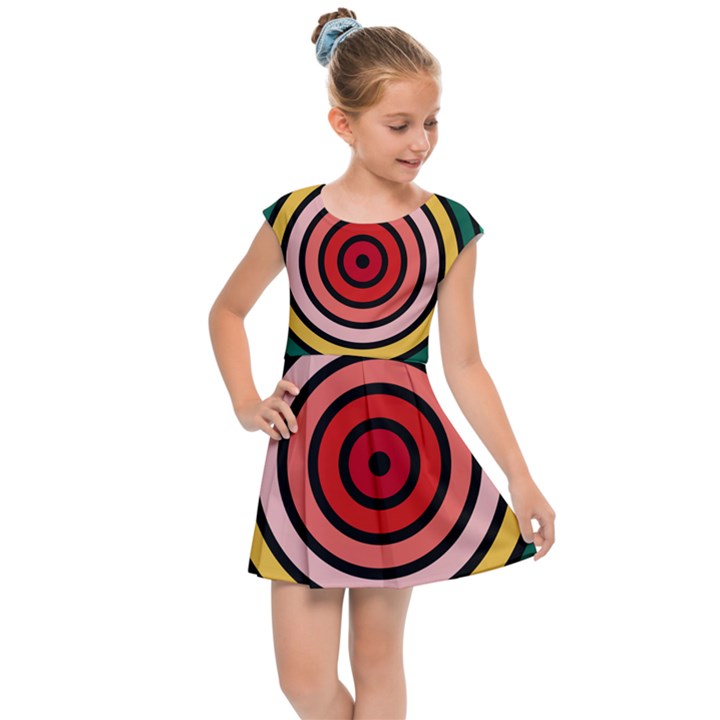 Nine 9 Bar Rainbow Target Kids  Cap Sleeve Dress