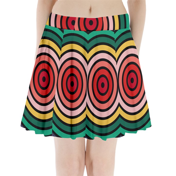 Nine 9 Bar Rainbow Target Pleated Mini Skirt