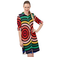 Nine 9 Bar Rainbow Target Long Sleeve Mini Shirt Dress by WetdryvacsLair