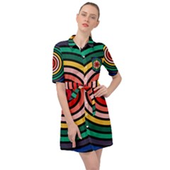 Nine 9 Bar Rainbow Target Belted Shirt Dress by WetdryvacsLair