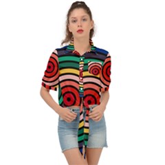 Nine 9 Bar Rainbow Target Tie Front Shirt  by WetdryvacsLair