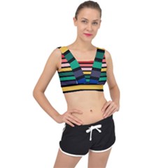 Nine 9 Bar Rainbow V-back Sports Bra by WetdryvacsLair