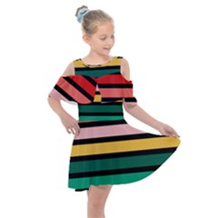 Nine 9 Bar Rainbow Kids  Shoulder Cutout Chiffon Dress by WetdryvacsLair