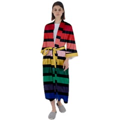 Nine 9 Bar Rainbow Maxi Satin Kimono by WetdryvacsLair