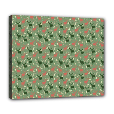 Deer Retro Pattern Deluxe Canvas 24  X 20  (stretched)